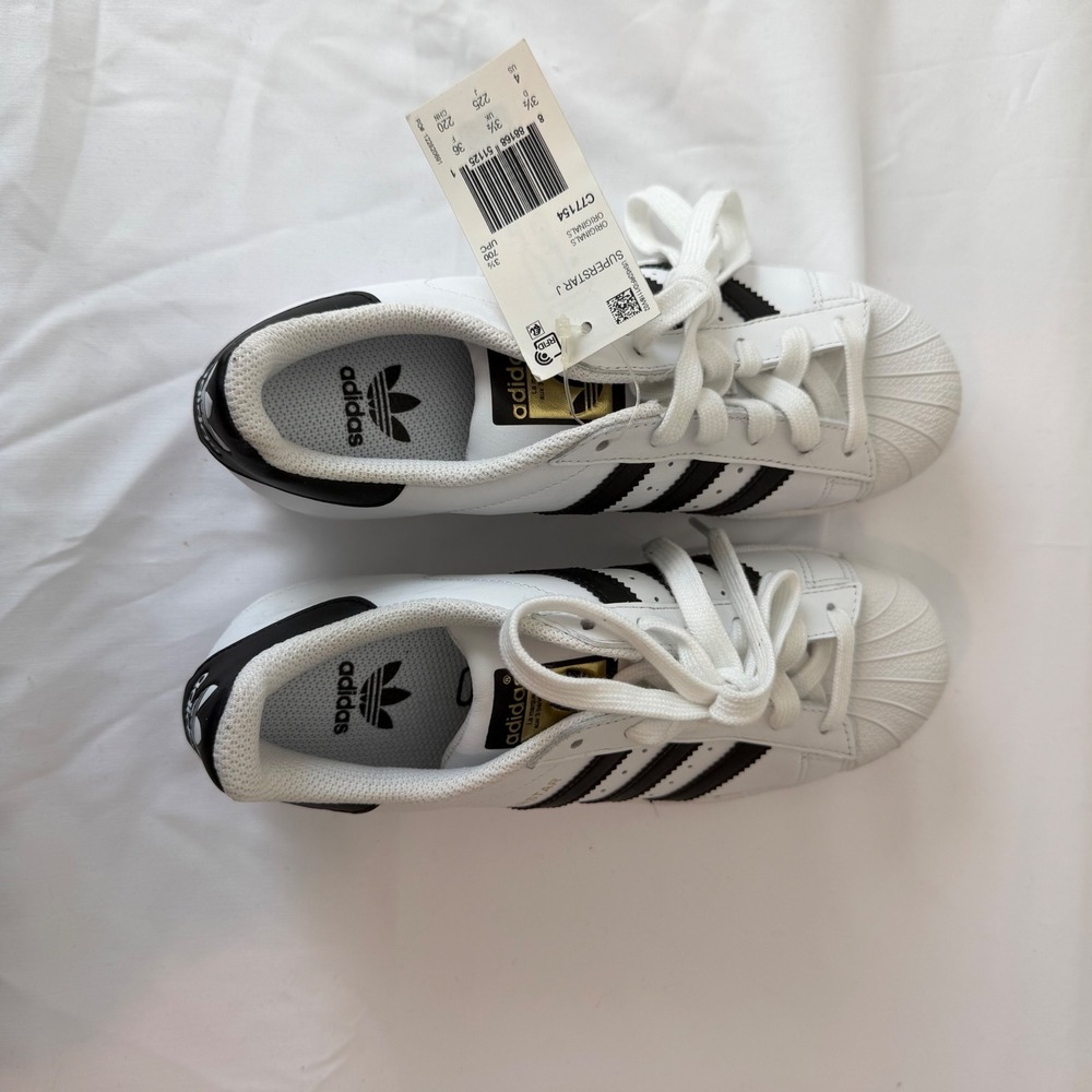 Adidas Superstar J C77154 White Black Sneakers Youth 4 Women's 5.5 EU 36 Tags